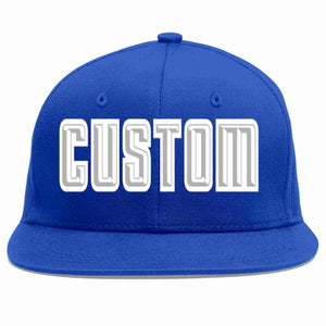 Custom Royal Gray-White Casual Sport Baseball Cap