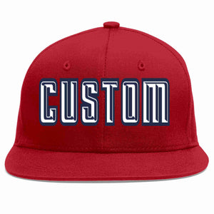 Custom Red White-Navy Casual Sport Baseball Cap