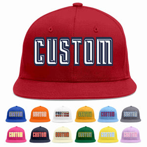 Custom Red White-Navy Casual Sport Baseball Cap