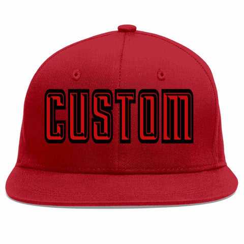 Custom Red Red-Black Casual Sport Baseball Cap