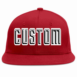 Custom Red Black-White Casual Sport Baseball Cap