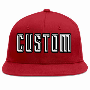 Custom Red White-Black Casual Sport Baseball Cap