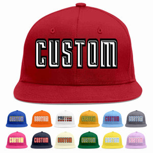 Custom Red White-Black Casual Sport Baseball Cap