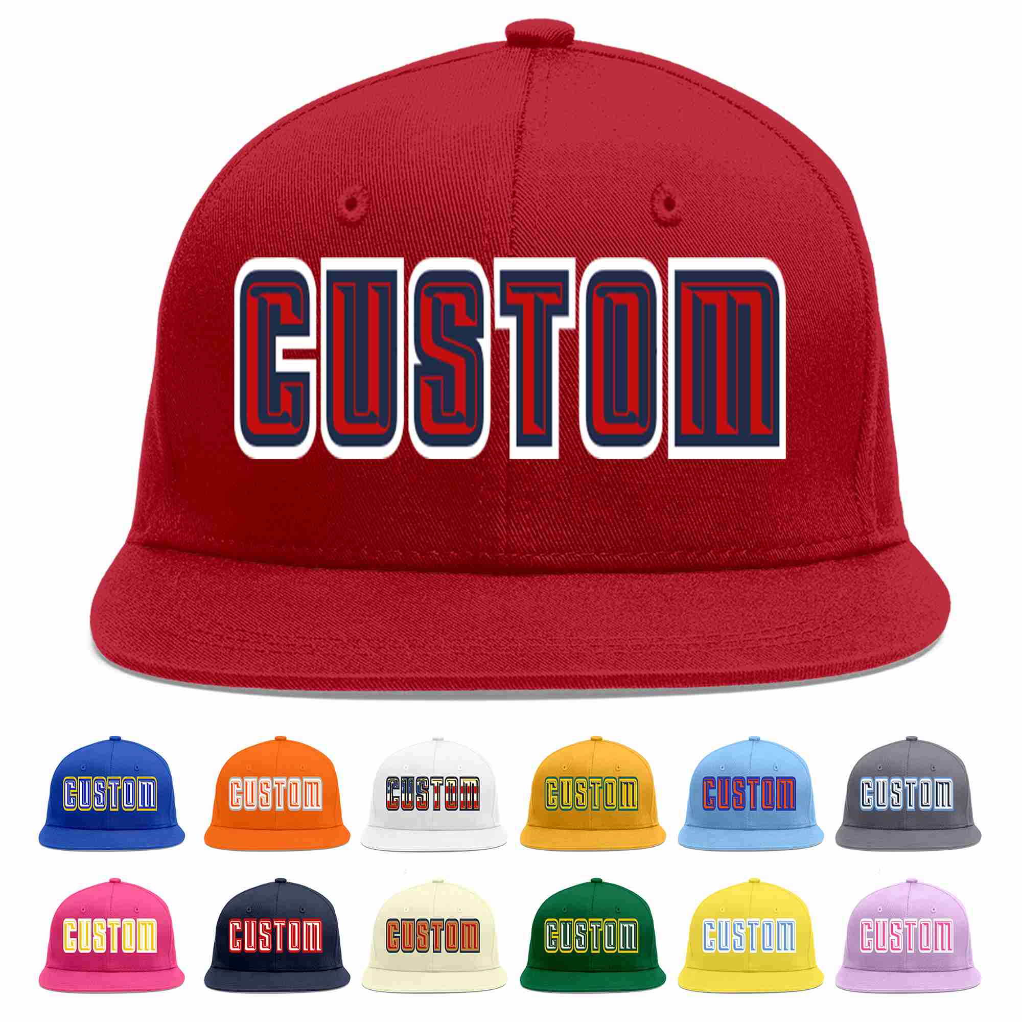 Casquette de baseball sport décontractée rouge rouge-marine personnalisée