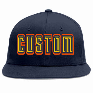 Custom Navy Gold-Navy Casual Sport Baseball Cap