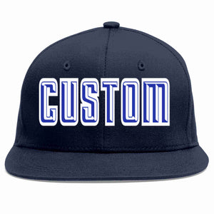 Custom Navy Royal-White Casual Sport Baseball Cap