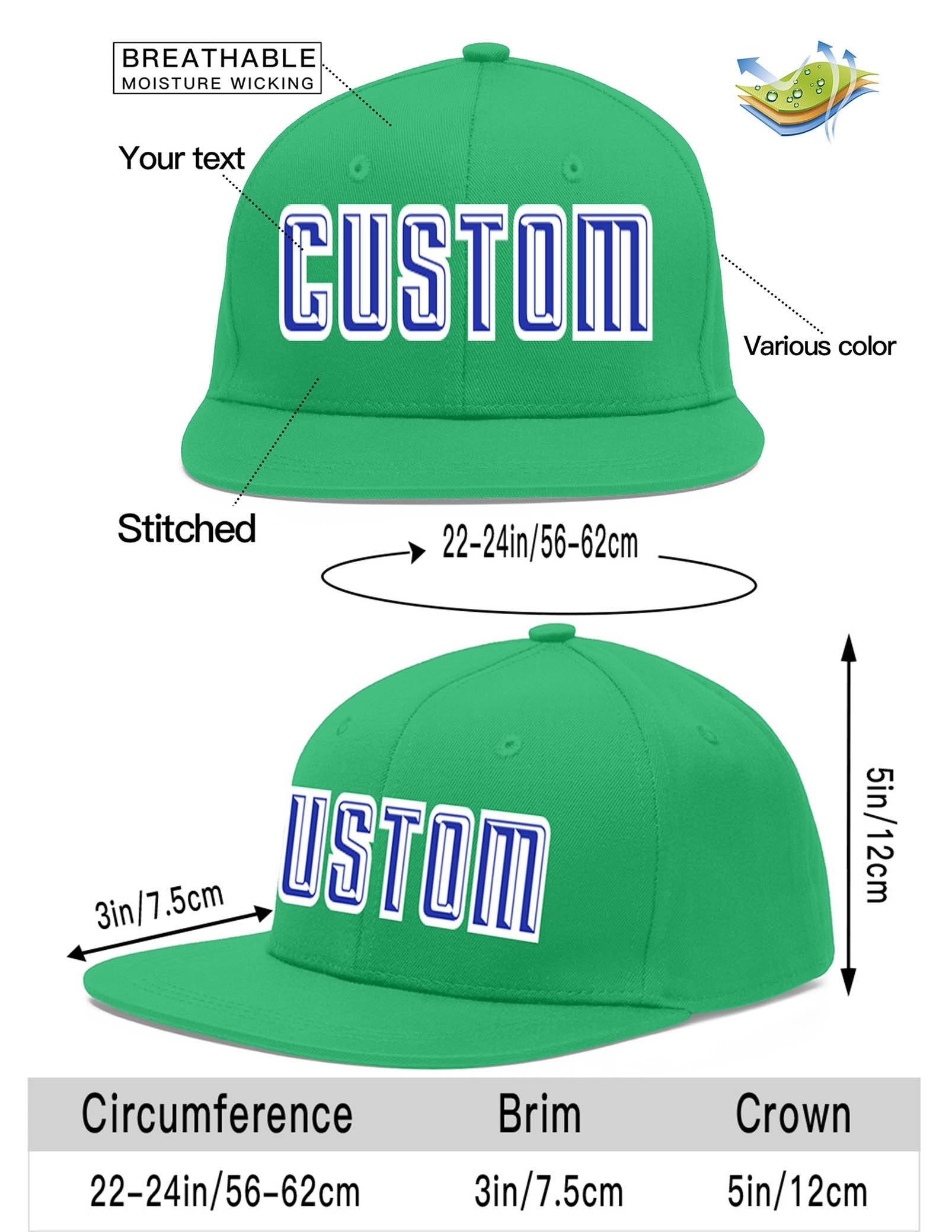 Custom Teal Royal-White Flat Eaves Sport Baseball Cap