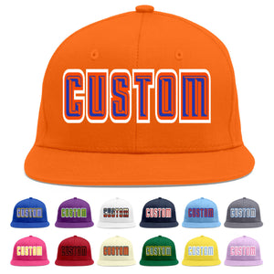 Casquette de baseball sport personnalisée Orange Royal-Orange Flat Eaves