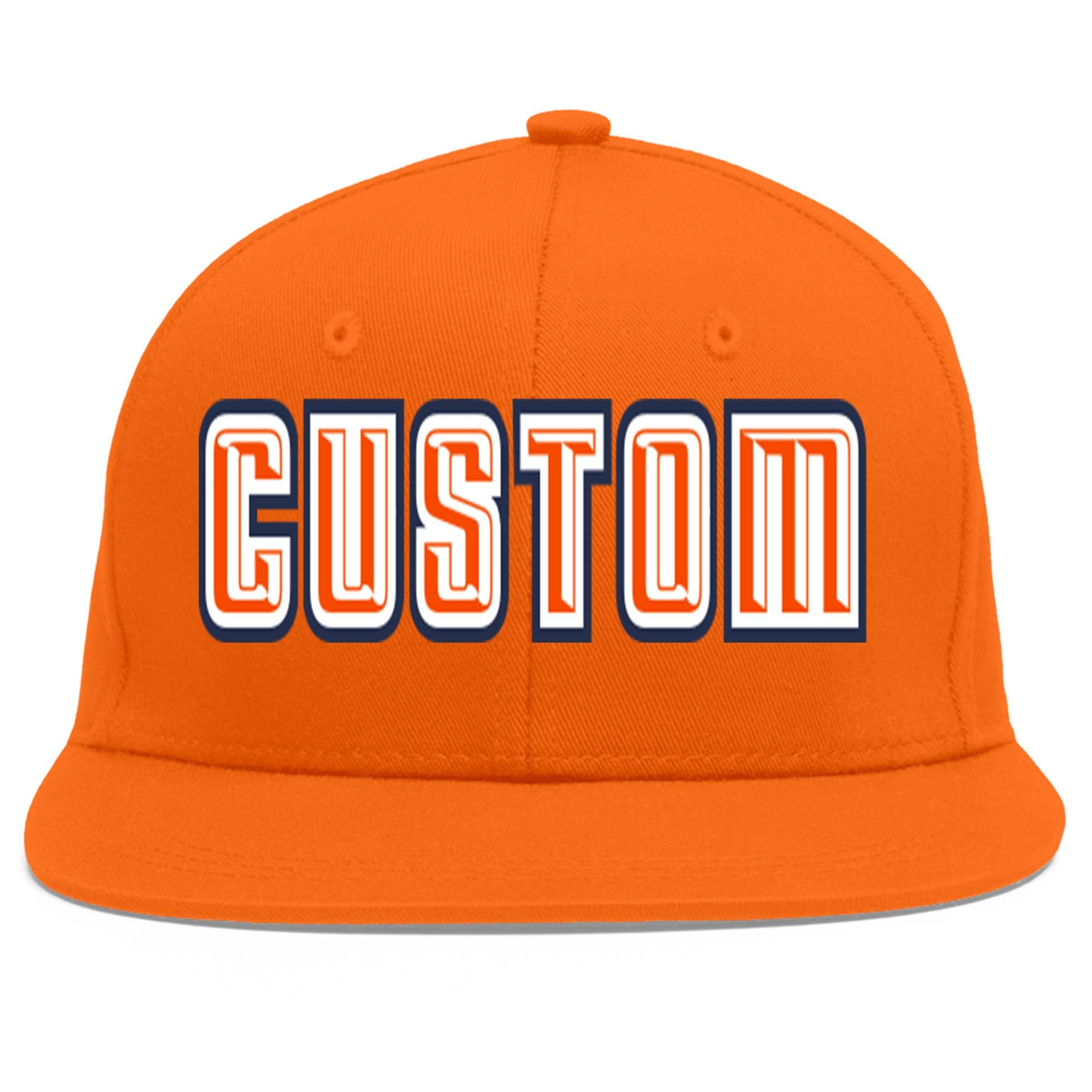 Casquette de baseball sport personnalisée Orange Orange-Blanc Flat Eaves