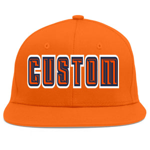 Casquette de baseball personnalisée Orange Orange-Marine Flat Eaves Sport