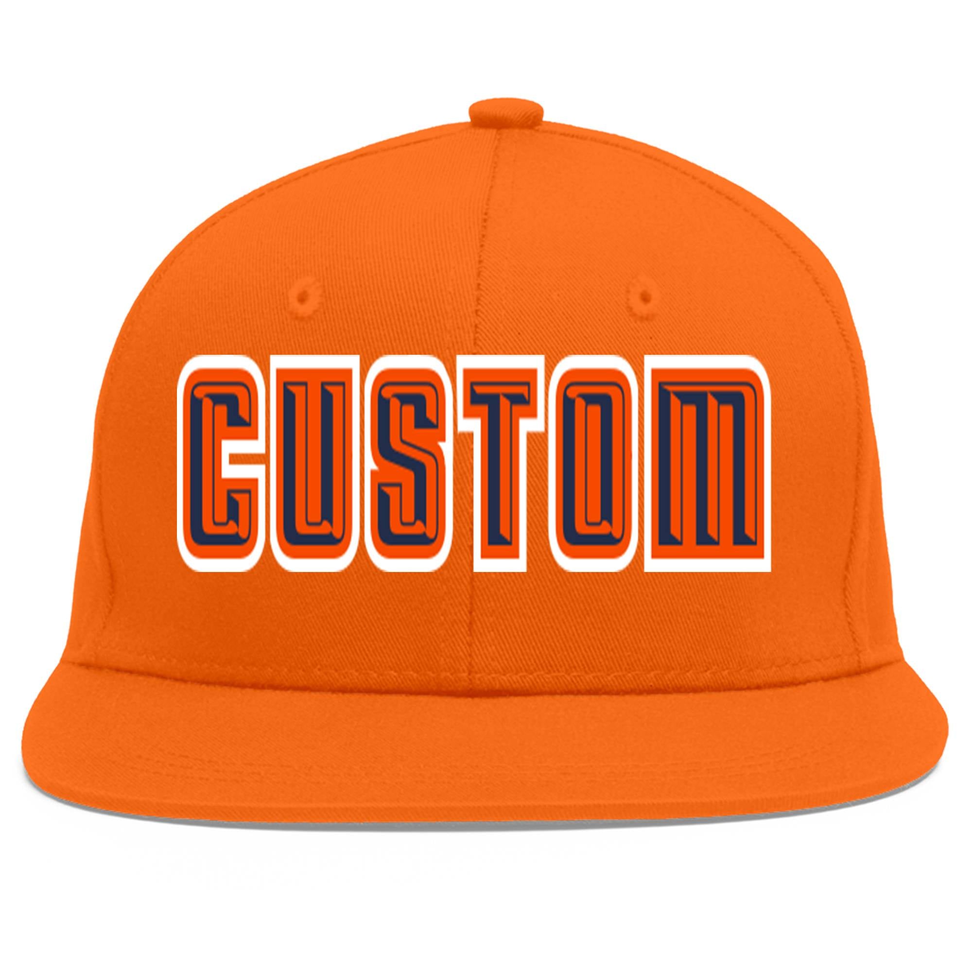 Casquette de baseball sport personnalisée orange marine-orange