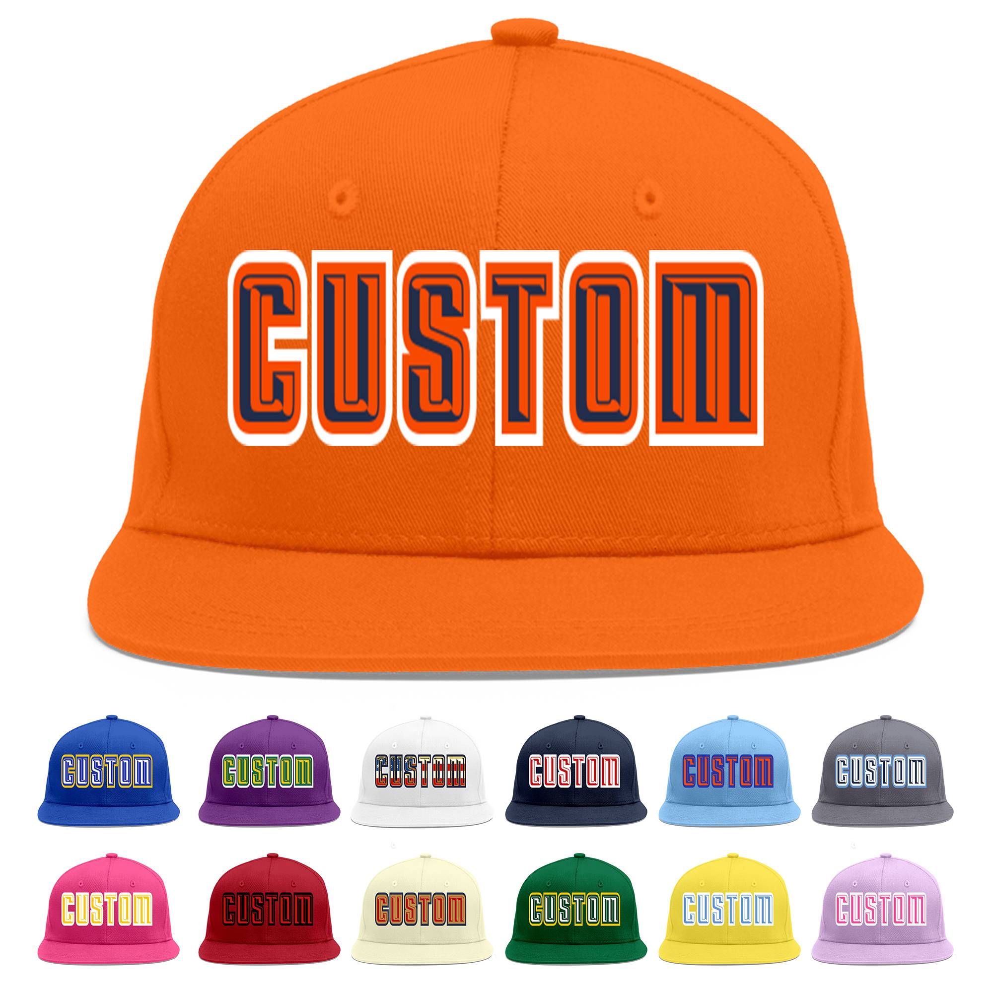 Casquette de baseball sport personnalisée orange marine-orange