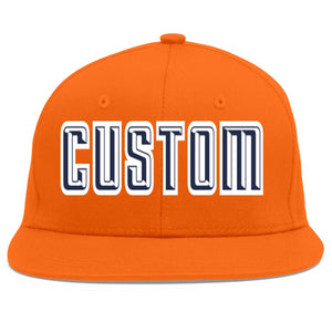 Casquette de baseball sport personnalisée orange marine-blanc