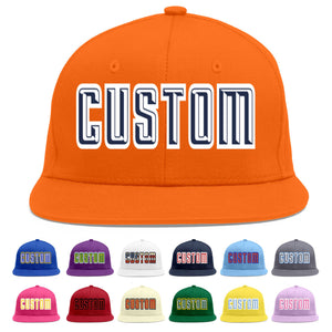 Casquette de baseball sport personnalisée orange marine-blanc