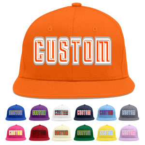 Casquette de baseball sport personnalisée Orange Orange-Blanc Flat Eaves