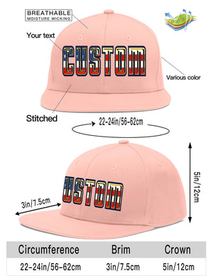 Custom Pink Vintage USA Flag-Gold Flat Eaves Sport Baseball Cap