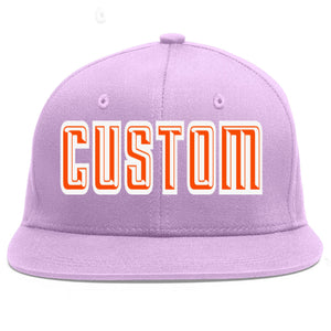 Casquette de baseball sport personnalisée violet clair orange-blanc