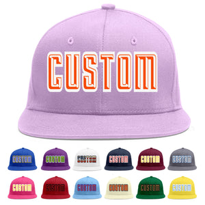 Casquette de baseball sport personnalisée violet clair orange-blanc