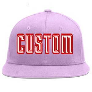 Casquette de baseball sport personnalisée violet clair blanc-rouge