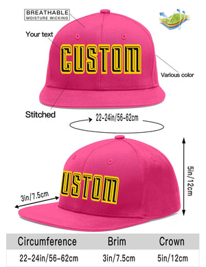 Custom Rose Red Black-Gold Flat Eaves Sport Baseball Cap