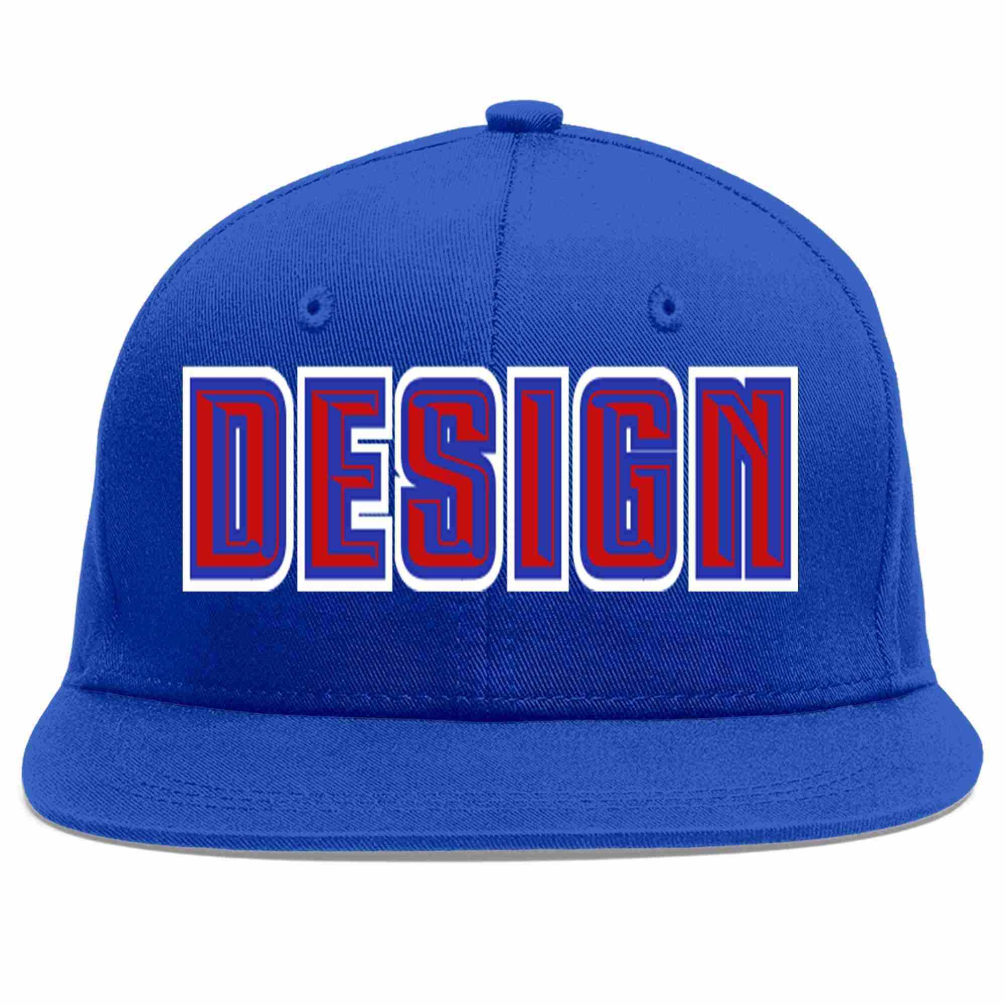 Custom Royal Red-Royal Flat Eaves Sport Baseball Cap Design for Men/Women/Youth