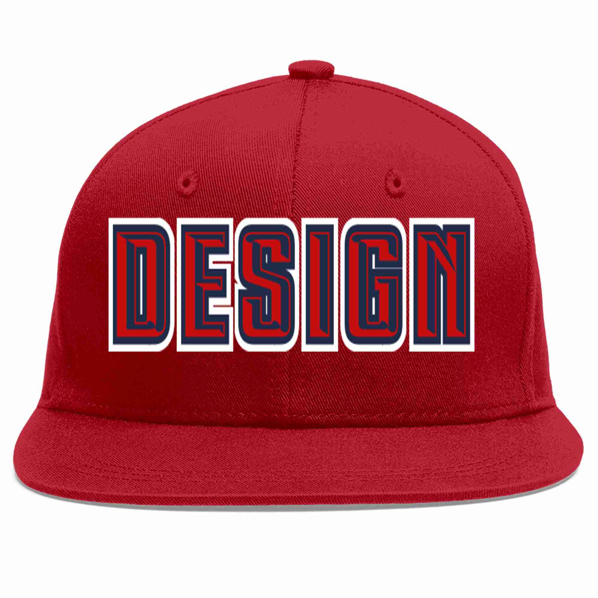 Conception personnalisée de casquette de baseball de sport à avant-toit plat rouge-marine rouge pour hommes/femmes/jeunes