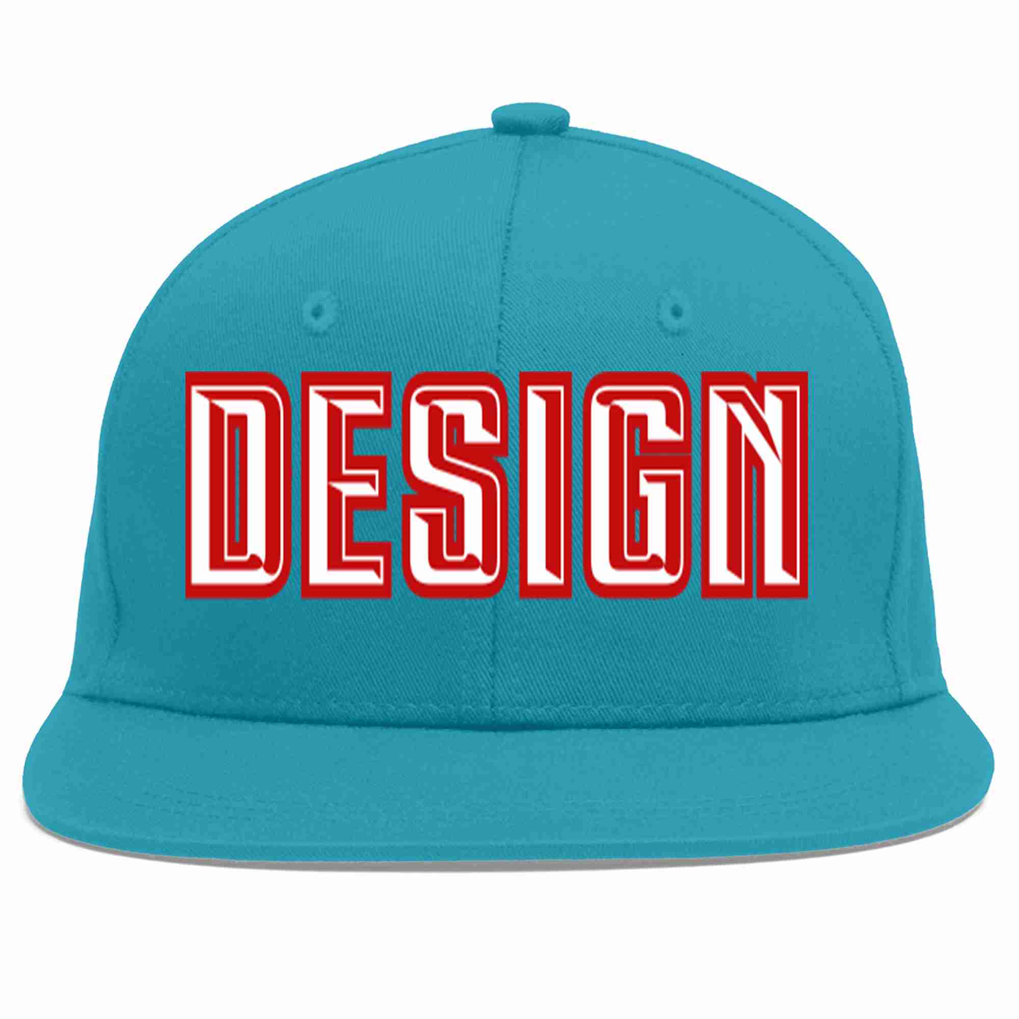 Conception personnalisée de casquette de baseball de sport à avant-toit plat blanc-rouge Aqua pour hommes/femmes/jeunes