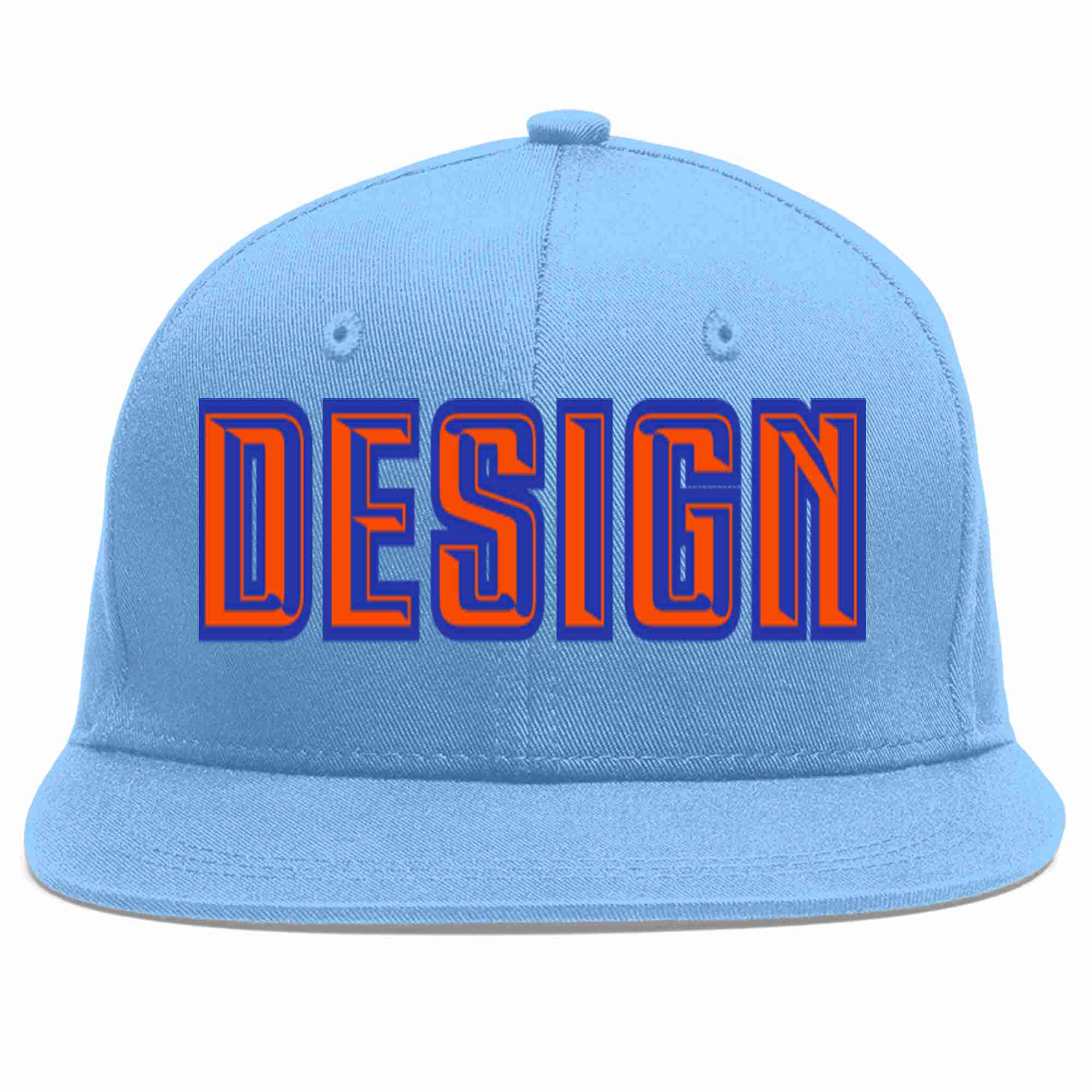 Casquette de baseball de sport personnalisée bleu clair orange-royal, conception pour hommes/femmes/jeunes