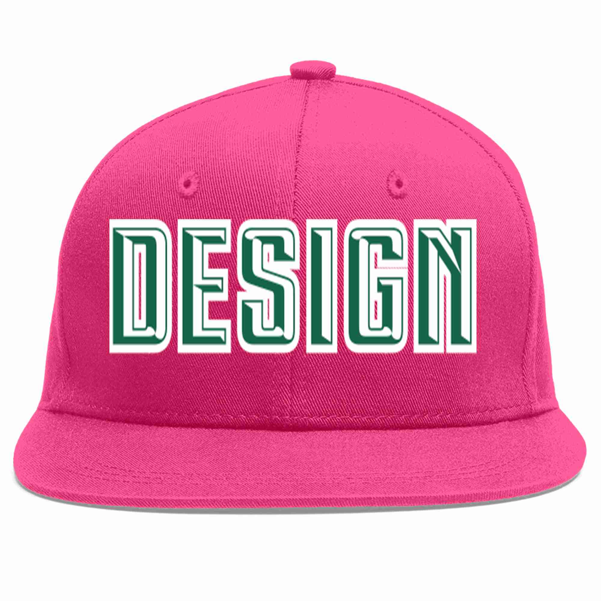 Casquette de baseball personnalisée Rose rouge Kelly vert-blanc, Design plat pour hommes/femmes/jeunes