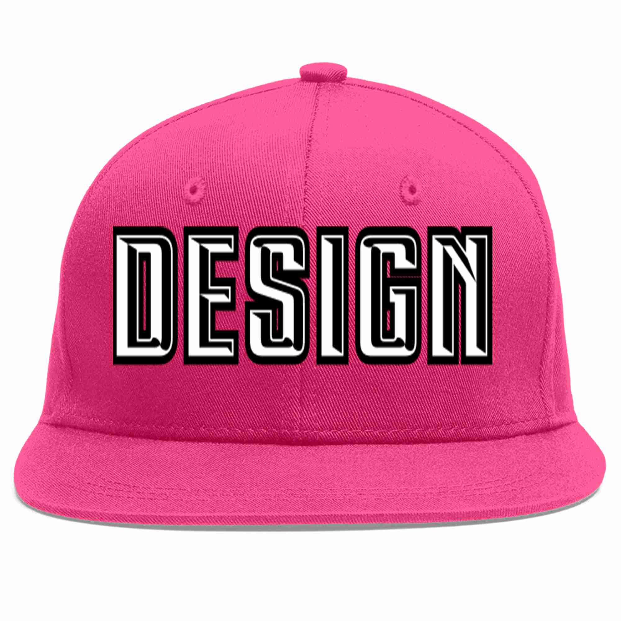 Conception personnalisée de casquette de baseball de sport à avant-toit plat rose rouge blanc-noir pour hommes/femmes/jeunes