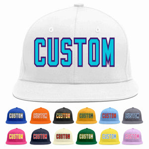 Custom White Light Blue-purple Casual Sport Baseball Cap