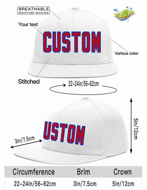 Custom White Red-Royal Casual Sport Baseball Cap