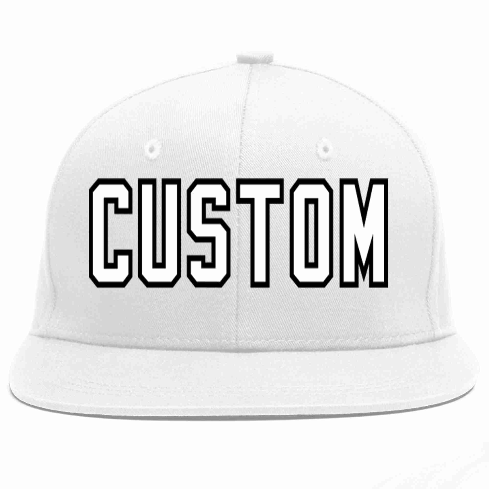 Casquette de baseball sport décontractée blanc-noir personnalisée