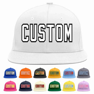 Custom White White-Black Casual Sport Baseball Cap