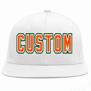 Custom White Orange-White Casual Sport Baseball Cap