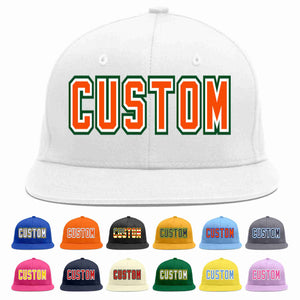 Custom White Orange-White Casual Sport Baseball Cap