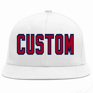 Custom White Red-Navy Casual Sport Baseball Cap