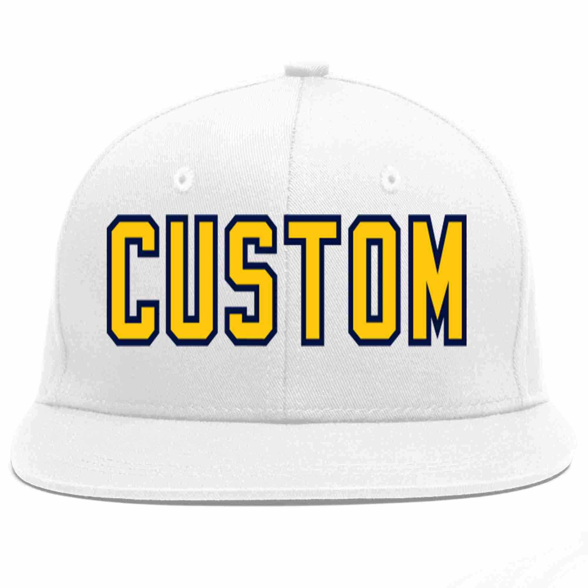 Casquette de baseball sport décontractée personnalisée en or blanc-marine