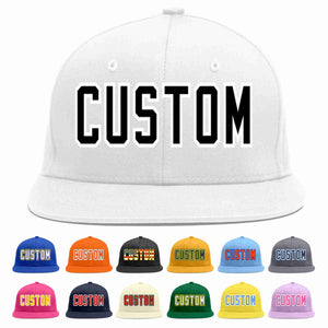 Custom White Black-White Casual Sport Baseball Cap