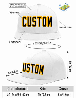 Custom White Black-Yellow Casual Sport Baseball Cap