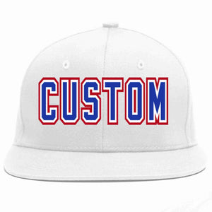 Custom White Royal-White Casual Sport Baseball Cap