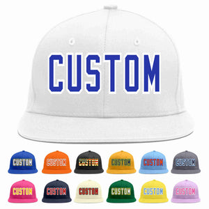 Custom White Royal-White Casual Sport Baseball Cap