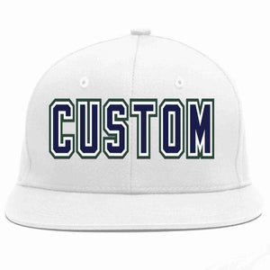 Custom White Navy-White Casual Sport Baseball Cap