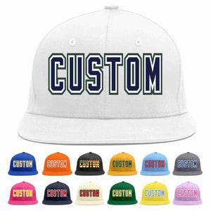 Custom White Navy-White Casual Sport Baseball Cap