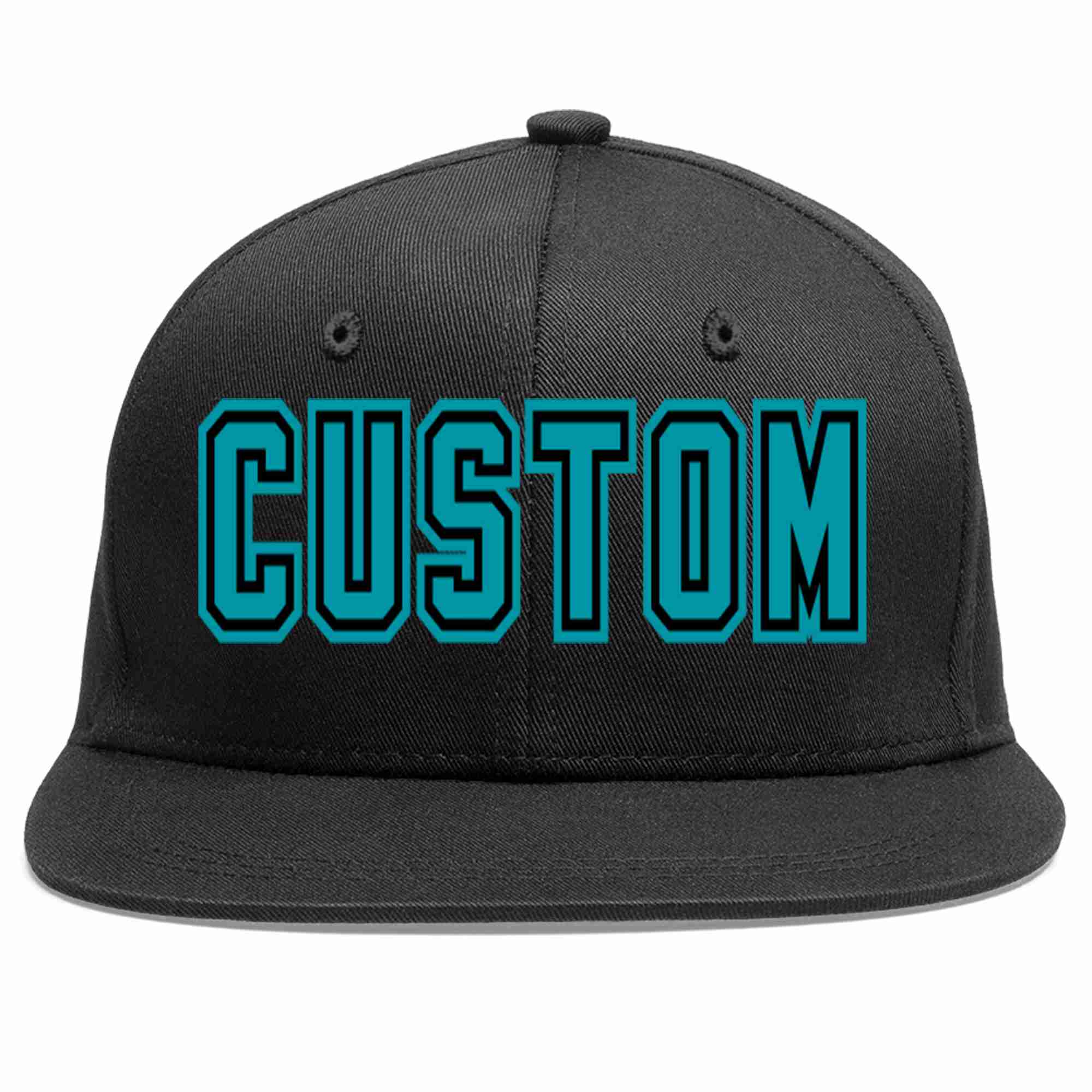 Casquette de baseball sport décontractée noire Aqua-Black personnalisée