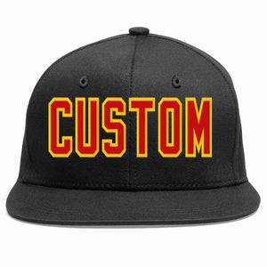 Custom Black Red-Yellow Casual Sport Baseball Cap