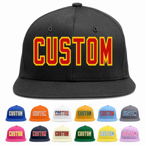 Custom Black Red-Yellow Casual Sport Baseball Cap