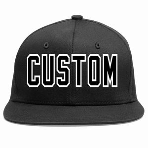 Casquette de baseball sport décontractée noir noir-blanc personnalisée