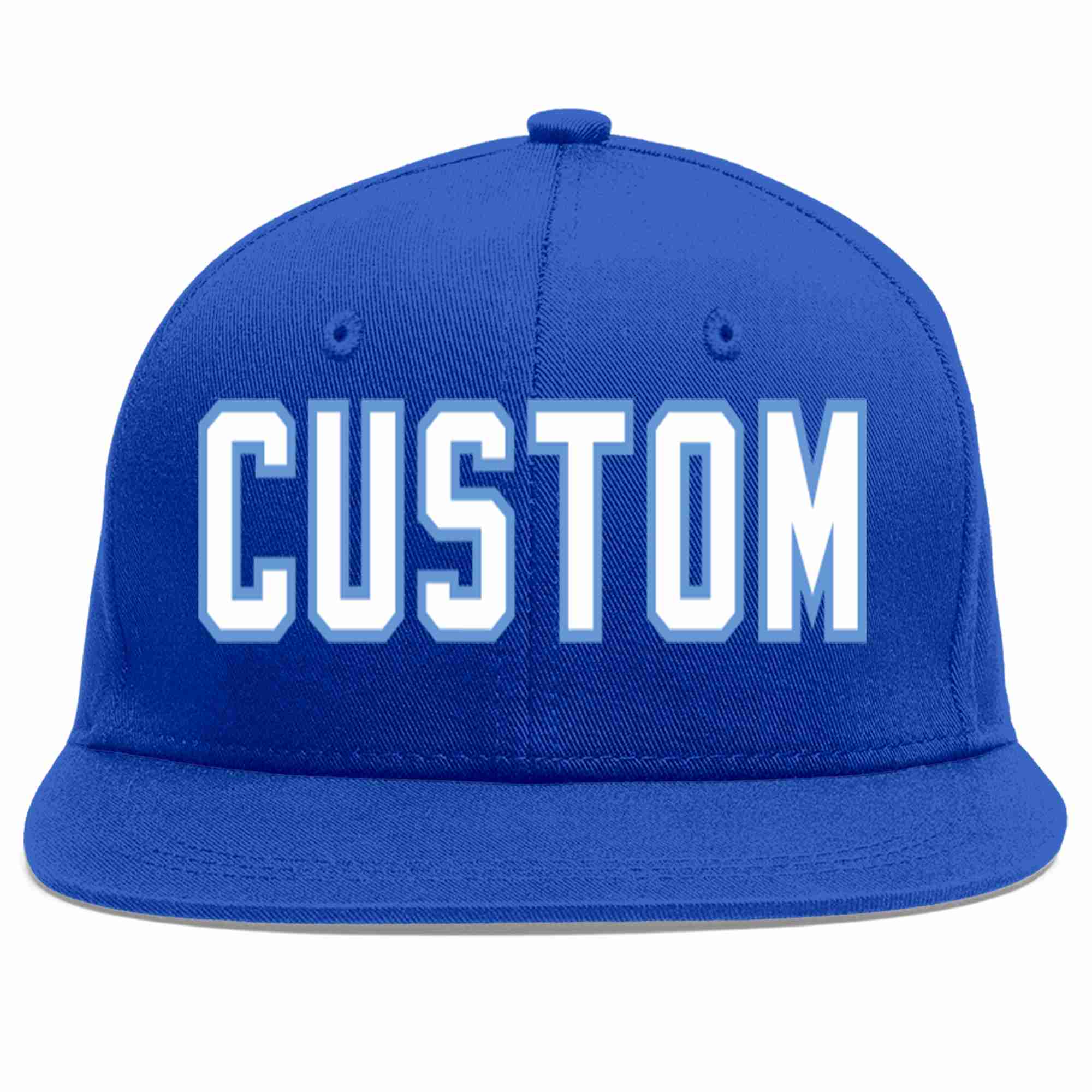 Custom Royal White-Light Blue Casual Sport Baseball Cap