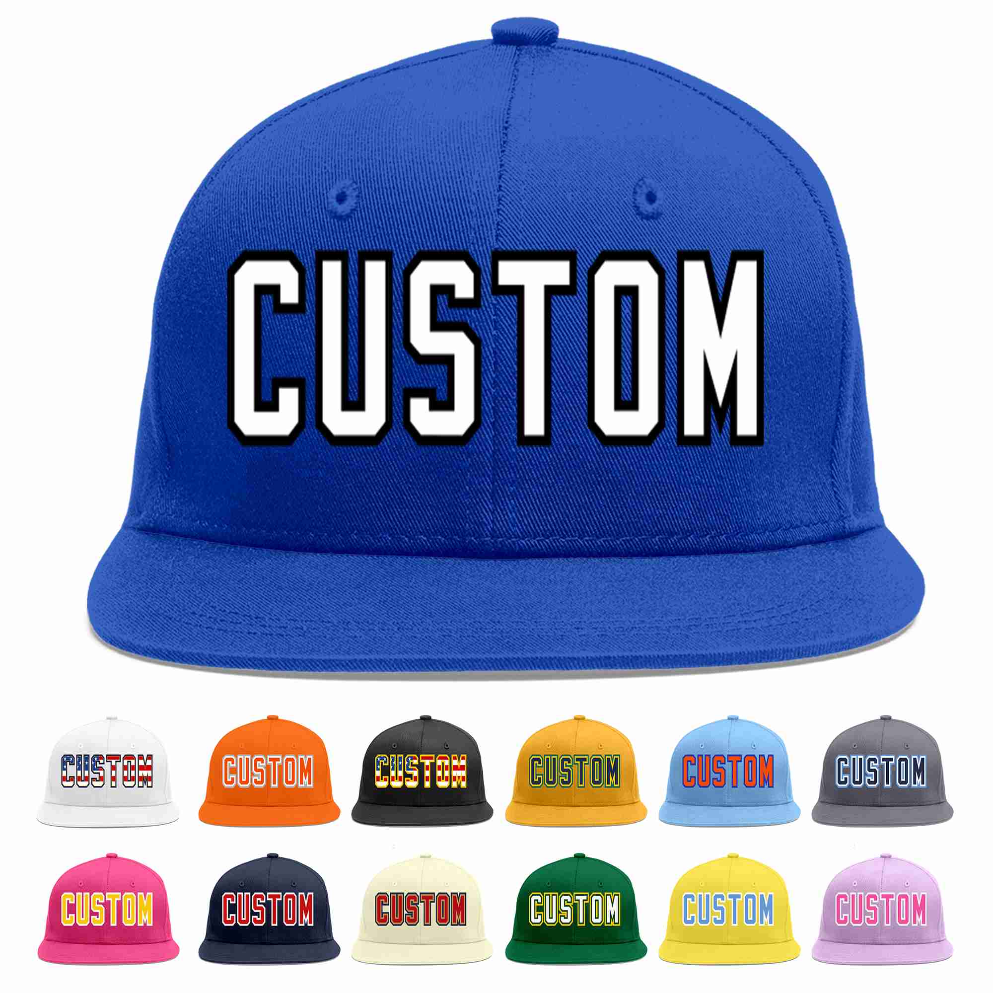 Custom Royal White-Black Casual Sport Baseball Cap